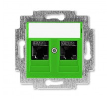 Розетка информационная Levit двойная 2хRJ45 кат. 6 зел. ABB 2CHH296118A6067