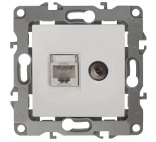Розетка информационная RJ45+TV 12-3110-01 бел. ЭРА Б0027441