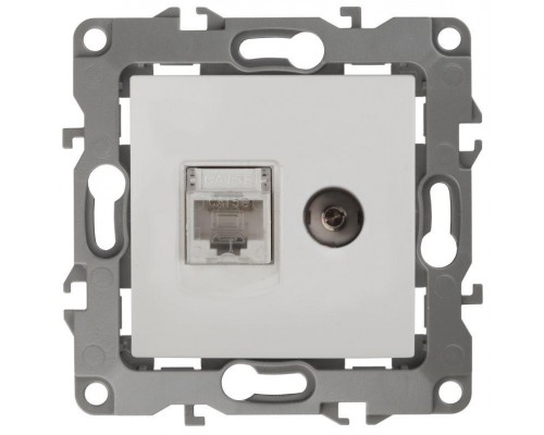 Розетка информационная RJ45+TV 12-3110-01 бел. ЭРА Б0027441