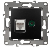 Розетка информационная RJ45+TV 12-3110-05 антрацит ЭРА Б0027445