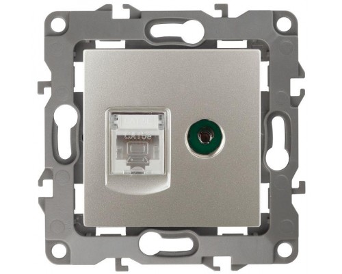 Розетка информационная RJ45+TV 12-3110-15 перламутр ЭРА Б0027450