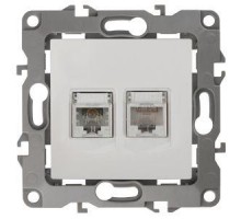 Розетка информационная + телеф. 2мод. RJ45 + RJ11 12-3109-01 бел. ЭРА Б0018248