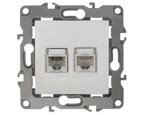 Розетка информационная + телеф. 2мод. RJ45 + RJ11 12-3109-02 сл. кость ЭРА Б0018249