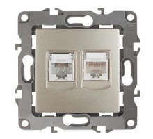 Розетка информационная + телеф. 2мод. RJ45 + RJ11 12-3109-04 шампань ЭРА Б0018251