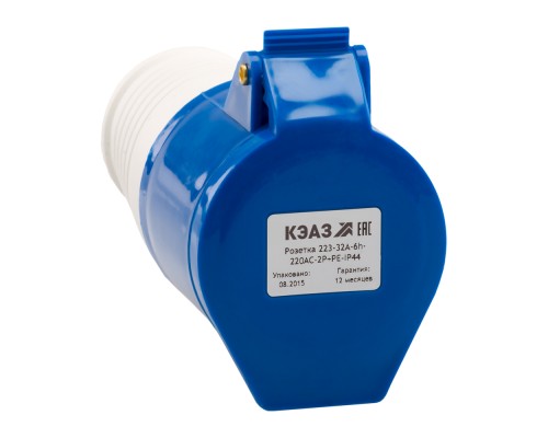 Розетка кабельная 213 16А 220AC 2P+PE 6ч IP44 КЭАЗ 222744