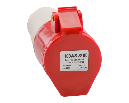 Розетка кабельная 224 32А 380AC 3P+PE 6ч IP44 КЭАЗ 222752