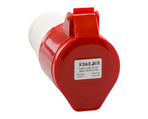 Розетка кабельная 225 32А 380AC 3P+PE+N 6ч IP44 КЭАЗ 222753