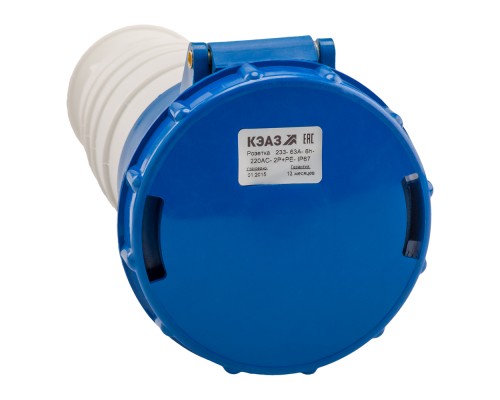 Розетка кабельная 233 63А 220AC 2P+PE 6ч IP67 КЭАЗ 222762