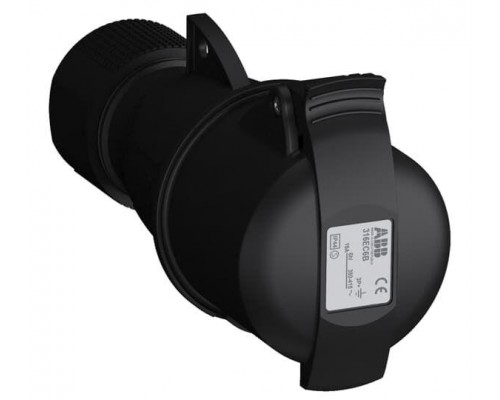 Розетка кабельная 316EC6B Easy&Safe 316EC6B 16А 3P+E IP44 6ч черн. ABB 2CMA103582R1000