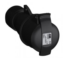 Розетка кабельная 332EC6B Easy&Safe 332EC6B 32А 3P+E IP44 6ч черн. ABB 2CMA103586R1000
