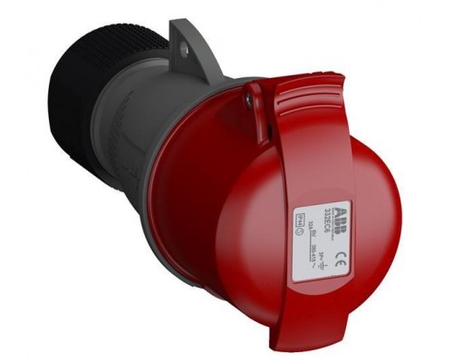 Розетка кабельная 332EC6 Easy&Safe 332EC6 32А 3P+E IP44 6ч ABB 2CMA102040R1000