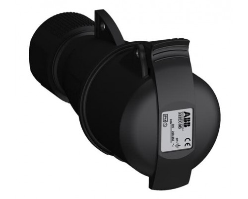 Розетка кабельная 332EC9B Easy&Safe 332EC9B 32А 3P+E IP44 9ч черн. ABB 2CMA103587R1000