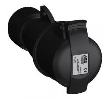 Розетка кабельная Easy&Safe 432EC6B 32А 3P+N+E IP44 6ч черн. ABB 2CMA103592R1000