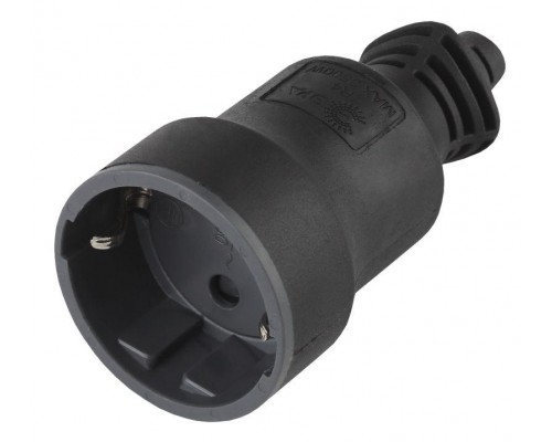 Розетка кабельная R4(B) 16А с заземл. прямой ввод (10/200/4000) черн. ЭРА Б0019191