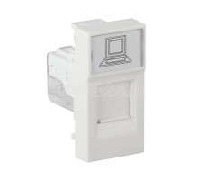 Розетка комп. мод. RJ45 45х22.5мм бел. Рувинил АДЛ 13-902