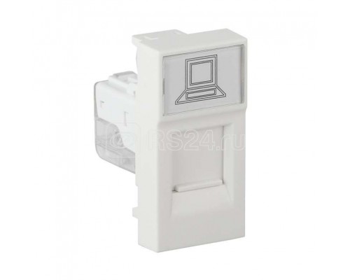 Розетка комп. мод. RJ45 45х22.5мм бел. Рувинил АДЛ 13-902