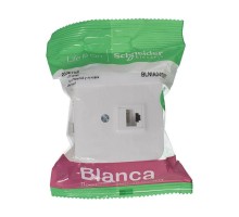 Розетка компьютерная 1-м ОП BLANCA RJ45 кат.5e изол. пласт. бел. SchE BLNIA045001