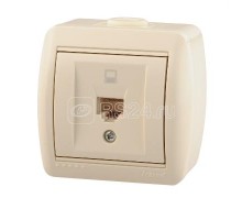 Розетка компьютерная 1-м ОП Ната RJ45 крем. LEZARD 710-0300-139