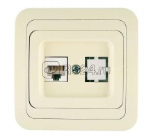 Розетка компьютерная 1-м СП Mimoza 16А IP20 крем/крем Makel 25035