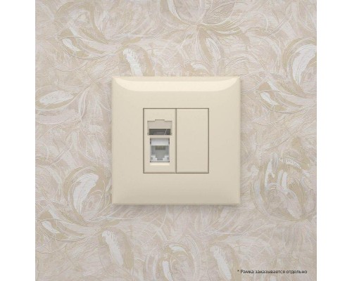 Розетка компьютерная 1-м СП RJ-45 кат.5е Avanti Ванильная дымка DKC 4405463