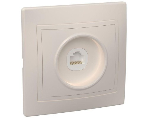 Розетка компьютерная 1-м СП Кварта РК10-ККм IP20 крем. ИЭК EKK10-K33-DM