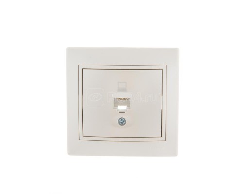 Розетка компьютерная 1-м СП Мира RJ45 жемчуж. бел. перламутр LEZARD 701-3030-139