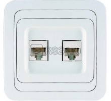 Розетка компьютерная 2-м CAT 5 СП Mimoza 16А IP20 бел./бел. Makel 12036