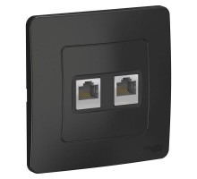 Розетка компьютерная 2-м СП BLANCA RJ45 кат.5e антрацит SchE BLNIS045456