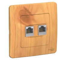 Розетка компьютерная 2-м СП BLANCA RJ45 кат.5e ясень SchE BLNIS045455