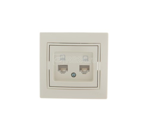 Розетка компьютерная 2-м СП Мира RJ45 крем/крем LEZARD 701-0303-141