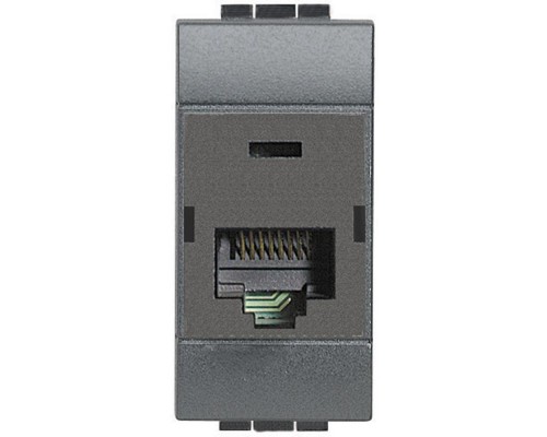 Розетка компьютерная LivingLight RJ45 UTP CAT.6 IDC110 антрацит Leg BTC L4262C6