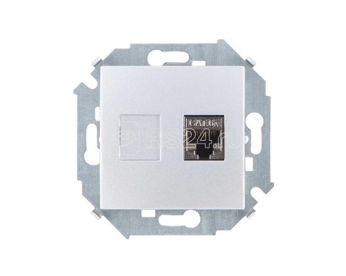 Розетка компьютерная Simon15 RJ45 CAT.6A (АМР FTP) алюм. Simon 1591563-033