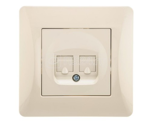 Розетка компьютерная и телефонная (RJ45 RJ12) СП Bravo с 1-м рамкой С1010-001 беж. GUSI С10КT-003-СБ