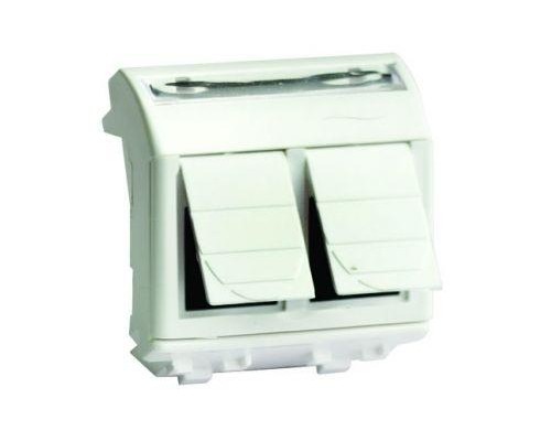 Розетка компьютерная СП Brava 2мод. RJ45 CAT.6A двойн. бел. DKC 76653B