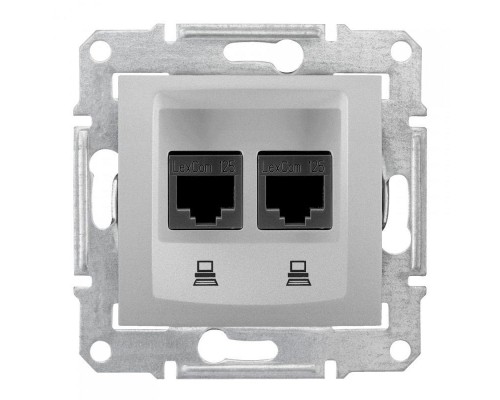 Розетка компьютерная СП Sedna 2мод. CAT.6 экран. STP алюм. SchE SDN5000160
