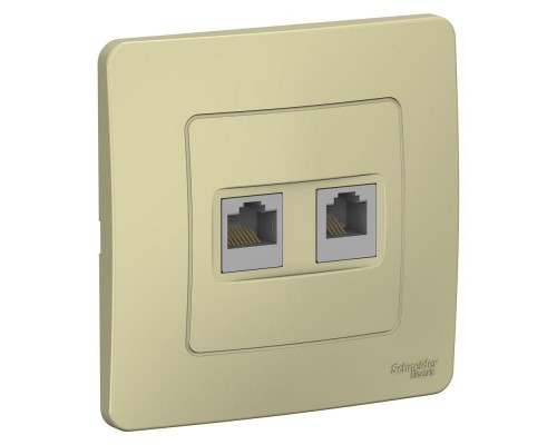 Розетка компьютерная + телеф. 2-м СП BLANCA RJ45 кат.5e + RJ11 беж. SchE BLNIS045117