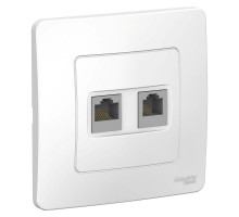 Розетка компьютерная + телеф. 2-м СП BLANCA RJ45 кат.5e + RJ11 бел. SchE BLNIS045111