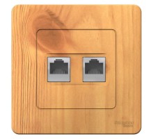 Розетка компьютерная + телеф. 2-м СП BLANCA RJ45 кат.5e + RJ11 ясень SchE BLNIS045115