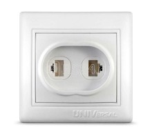 Розетка компьютерная + телеф. СП Севиль бел. UNIVersal С0052