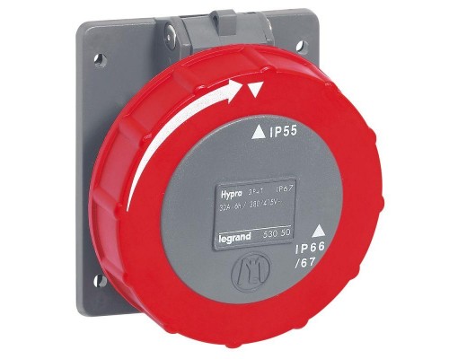 Розетка модульная Hypra 32А 400В 3K+3 IP67 Leg 053050