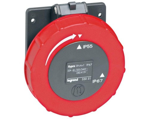 Розетка модульная Hypra 32А 400В 4K+3 IP67 Leg 053051