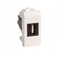 Розетка мультимедийная Brava 1мод. USB 2.0 бел. DKC 76200B