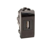 Розетка мультимедийная Brava 1мод. USB 2.0 черн. DKC 77200N