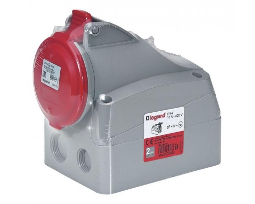 Розетка накладная 16А 380В 3К+Н+З IP44 Leg 090160 Leg 090160