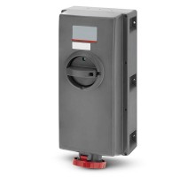Розетка настенная 125А 400В 3P+E IP67 с мех. блокировкой авт. выключателем реле дифференц. тока и боковым расположением разъема DKC DIS50312586RM