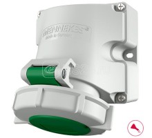 Розетка настенная 16А4п2ч безвинтовая технология TwinCONTACT IP67 MENNEKES 9125