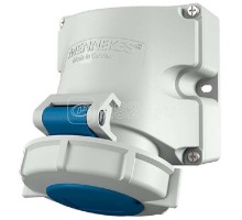 Розетка настенная 16А 3п 6ч 230В IP67 внешнее крепление пружинные клеммы TwinCONTACT Mennekes 9105