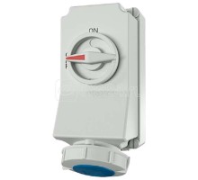 Розетка настенная 32А 4п 9ч 230В IP67 с выключателем нагрузки и механической блокировкой DUO Mennekes 5604A