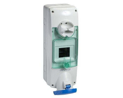 Розетка настенная DIN 63А 2PE 200-250В IP65 SchE PKB63Q523