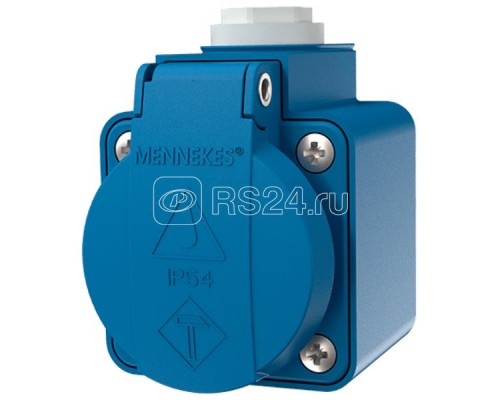 Розетка настенная SCHUKO 16А2п+з230В с крышкой винтовые клеммы IP44 франц. стандарт голуб. MENNEKES 10092